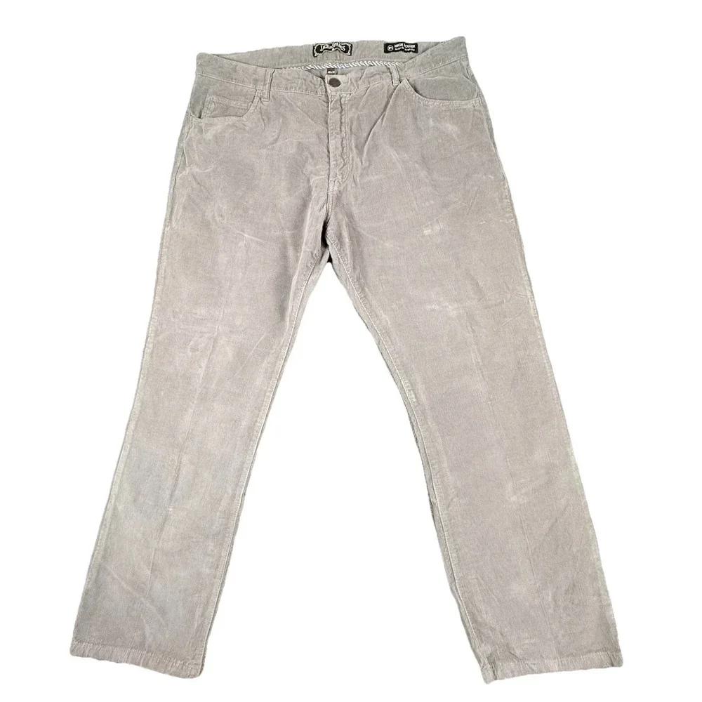 Jack Of Spades‎ High Roller Straight Corduroy Jeans Men's Sz 40x30 Gray